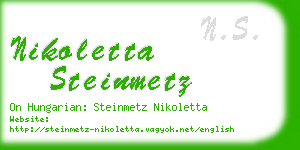 nikoletta steinmetz business card